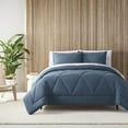 thumbnail image 1 of Casual Living 3-Piece Navy Reversible Easy Care Comforter Set, Full/Queen, 1 of 9