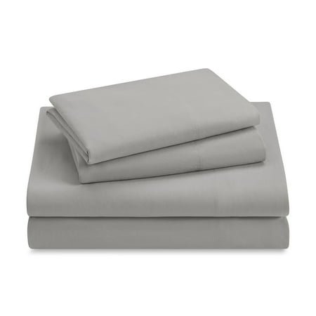Casual Living Enzyme Comfort Washed 4-Piece Light Gray Sheet Set, Brushed for softness, Easy Care, Queen - Deep Pocket