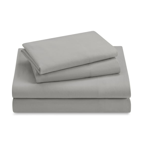 Casual Living Enzyme Comfort Washed 4-Piece Light Gray Sheet Set, Brushed for softness, Easy Care, Queen - Deep Pocket