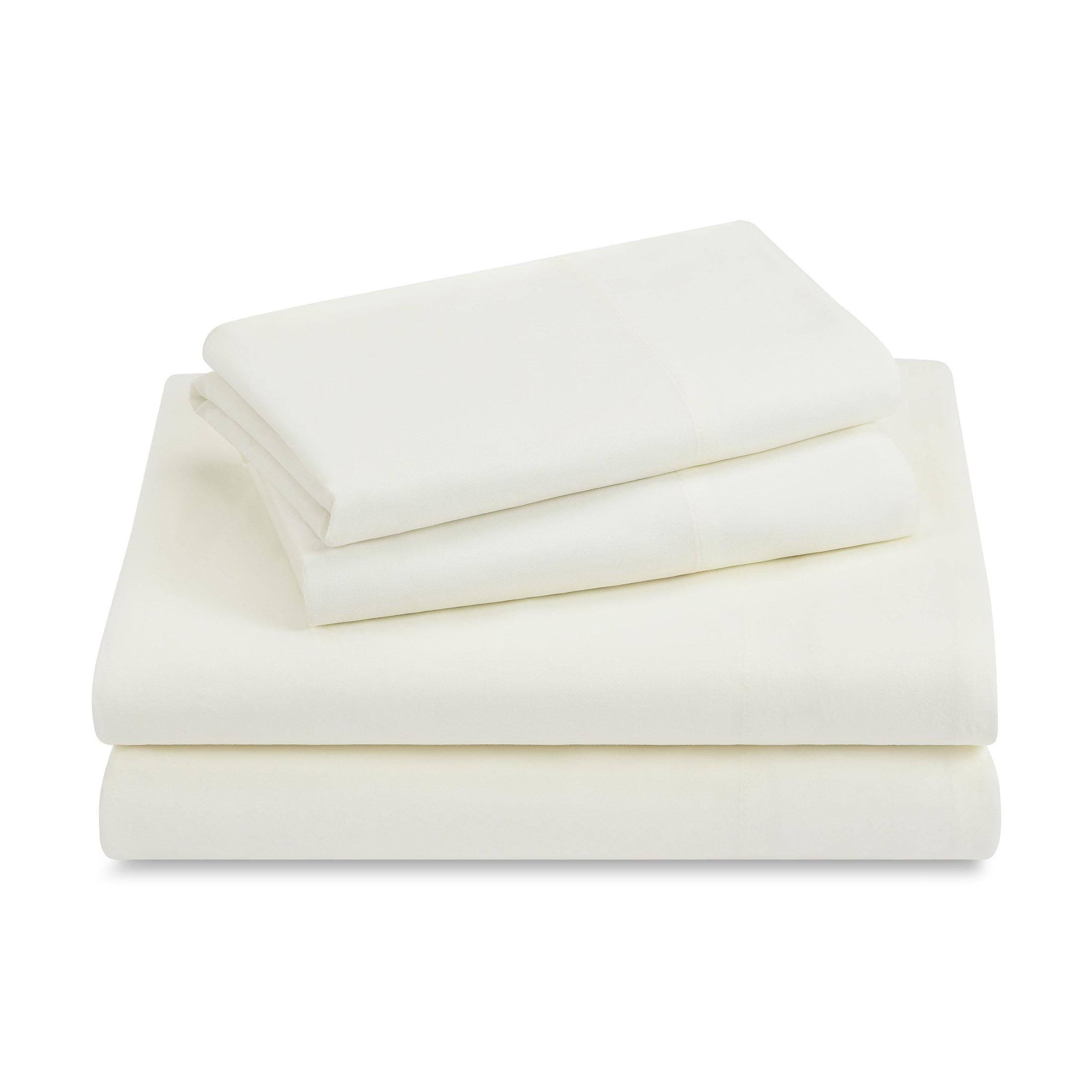 Casual Living Enzyme Comfort Washed 4-Piece White Sheet Set, Brushed for softness, Easy Care, Queen - Deep Pocket