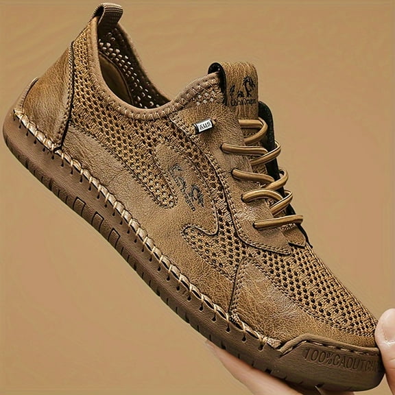 Casual Loafers for Men - Breathable, Comfortable Sneakers for Every Season | Lace-Up, Non-Slip Rubber Sole | Available in Beige, Blue, Green, Grey