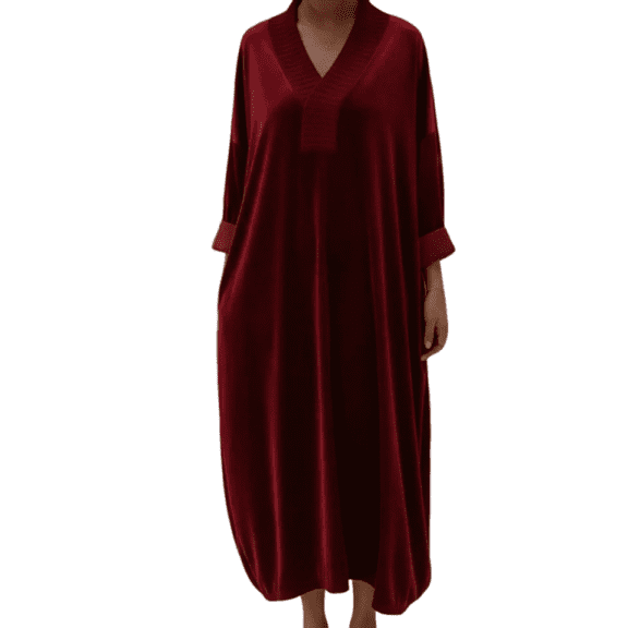 Casual Long Sleeve Dress, Simple and Versatile Women's Day Dress, Comfortable All-Purpose Wear for Work, Errands and Everyday Activities Red M
