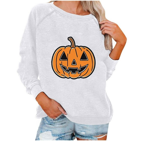 Casual Long Sleeve Round Neck Shirt for Women Funny Holiday Graphic Tee Fall Winter Loose Fit Pullover Tops
