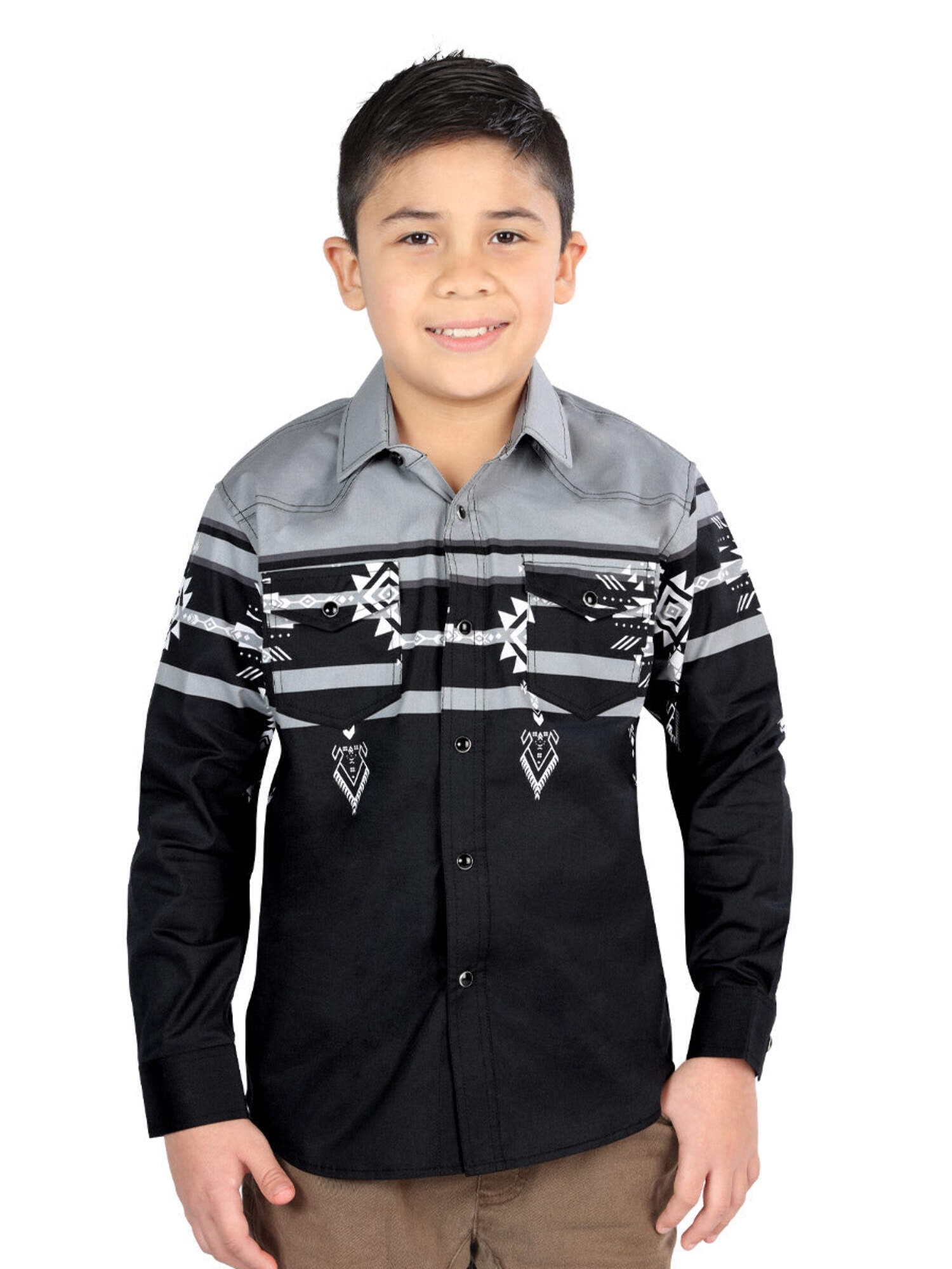 Casual Long-Sleeve Shirt by El General - Black 44397 main image 0