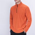 thumbnail image 1 of Casual Long Sleeve Shirts for Men Big and Tall M-4XL Zipper Stand Collared Plus Size Basic Solid Loose Comfort Pullover Workout Tees Tops, 1 of 8