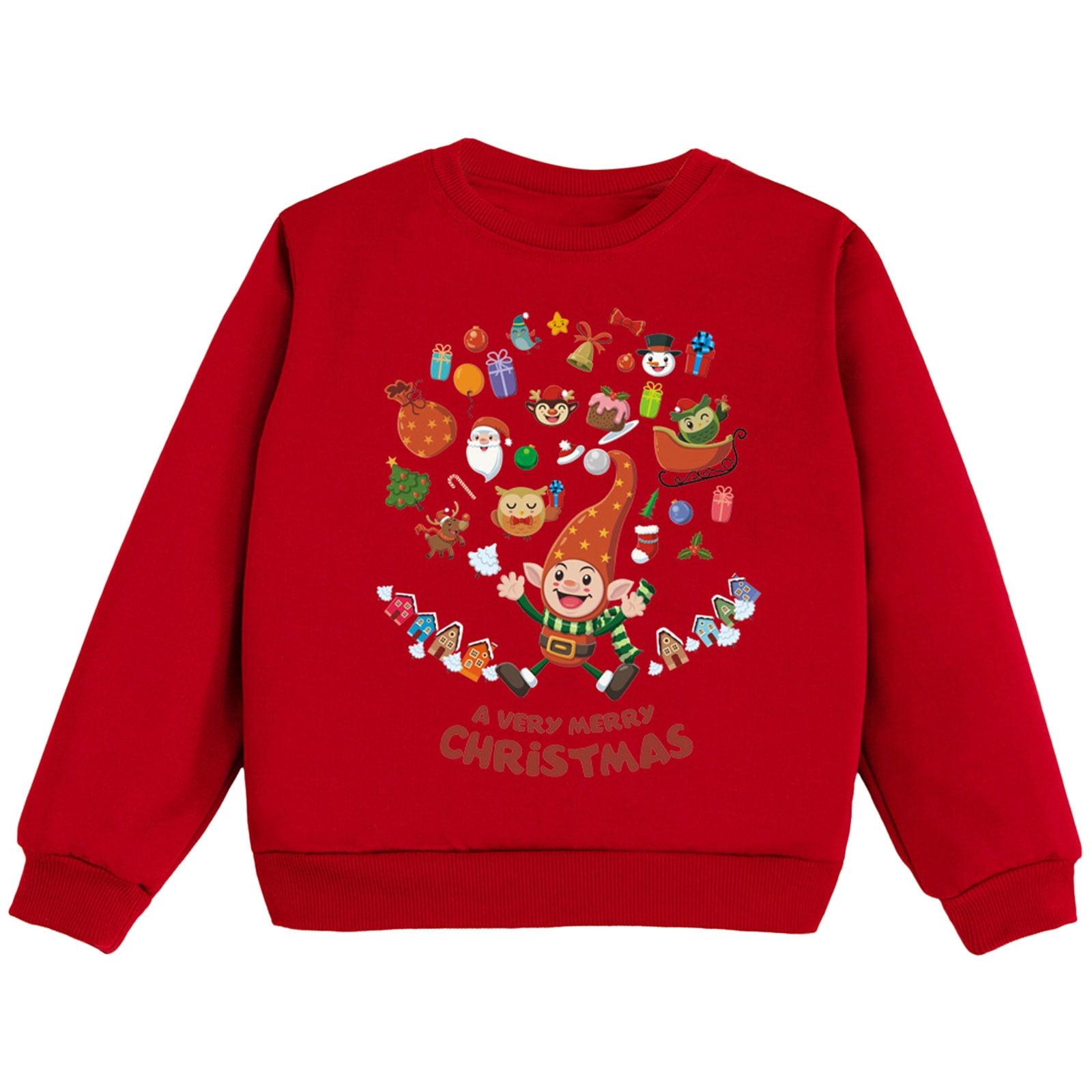 Casual Long Sleeve Sweatshirts For Girl'S Christmas Toddler Loose