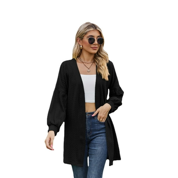 Casual Longline Cardigan For Women Fall Loose Open Front Long Sleeve Outerwear
