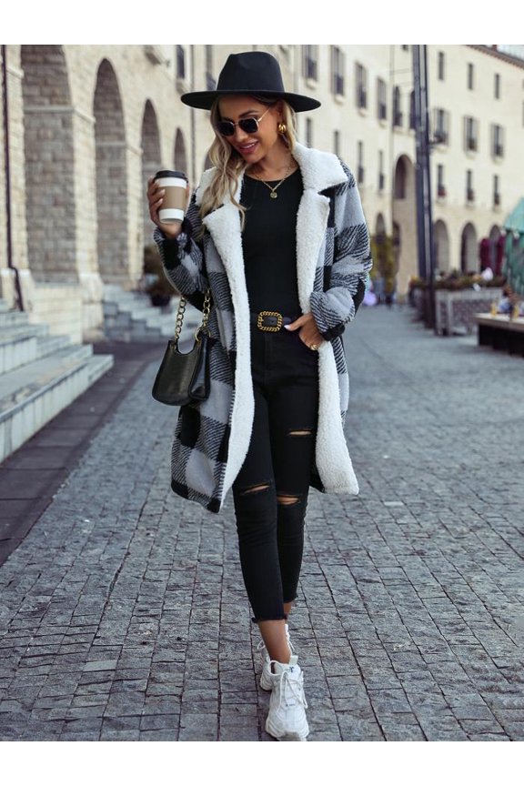 Casual Loose Double Layer Open Front Jacket (XL, Black)