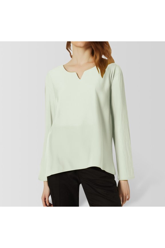 A Casual Loose And Fashionable And Linen Long Sleeved V Neck Solid Color Top Cool Long Sleeve Shirts for Women Womens Shirts Summer Women Inner Shirt Long Sleeve Layering Top V Neck T Shirts for Women