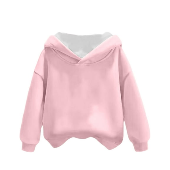 Casual Loose Fit Pullover Hoodie for Children's Teens Long Sleeve Soft Lightweight Hooded Sweatshirt Top