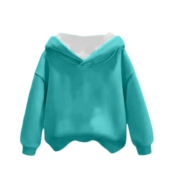 Casual Loose Fit Pullover Hoodie for Children's Teens Long Sleeve Soft Lightweight Hooded Sweatshirt Top