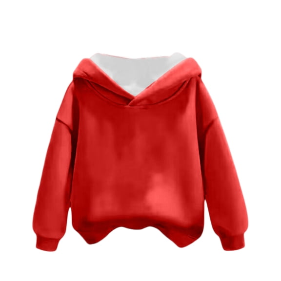 Casual Loose Fit Pullover Hoodie for Children's Teens Long Sleeve Soft Lightweight Hooded Sweatshirt Top