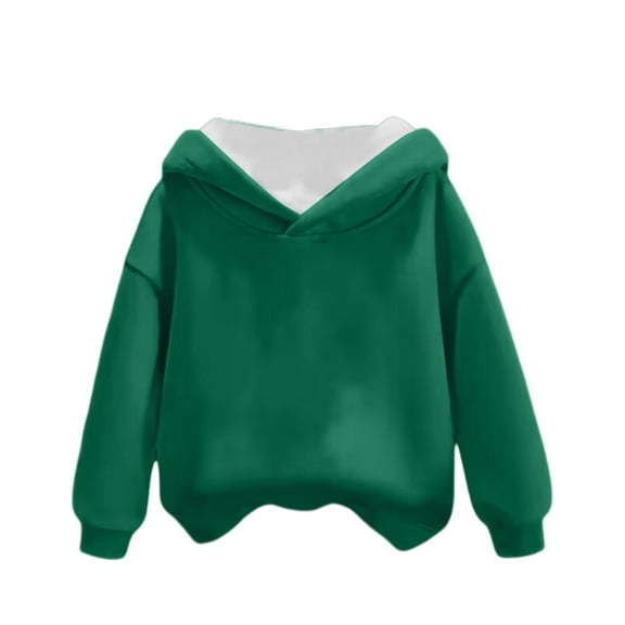 Casual Loose Fit Pullover Hoodie for Children's Teens Long Sleeve Soft Lightweight Hooded Sweatshirt Top