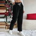 thumbnail image 1 of Casual Loose Lightweight Beach Trousers New Womens Pajamas Pants Winter Fleece Comfy Loungewear Pants Sleep Bottoms Flannel Pjs Trousers Sleepwear for Ladies Black S, 1 of 7