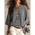 thumbnail image 1 of Casual Loose Round Neck 3/4 Sleeve Knit Basic Batwing Sleeve Design Women's Spring/Autumn Knit Top, 1 of 7