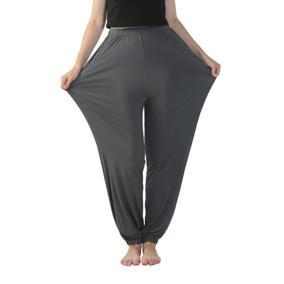 Casual Loose Yoga Pants for Women High Stretch Solid Color Trouser Plus Size Leggings with Pocket for Sport Running Dance Fitness Sleepwear