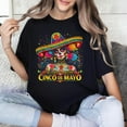 thumbnail image 1 of Casual May 5th Graphic Tee T Shirt Top Mexican Celebration Design Cultural Short Sleeve Crew Neck Black S-5XL, 1 of 5
