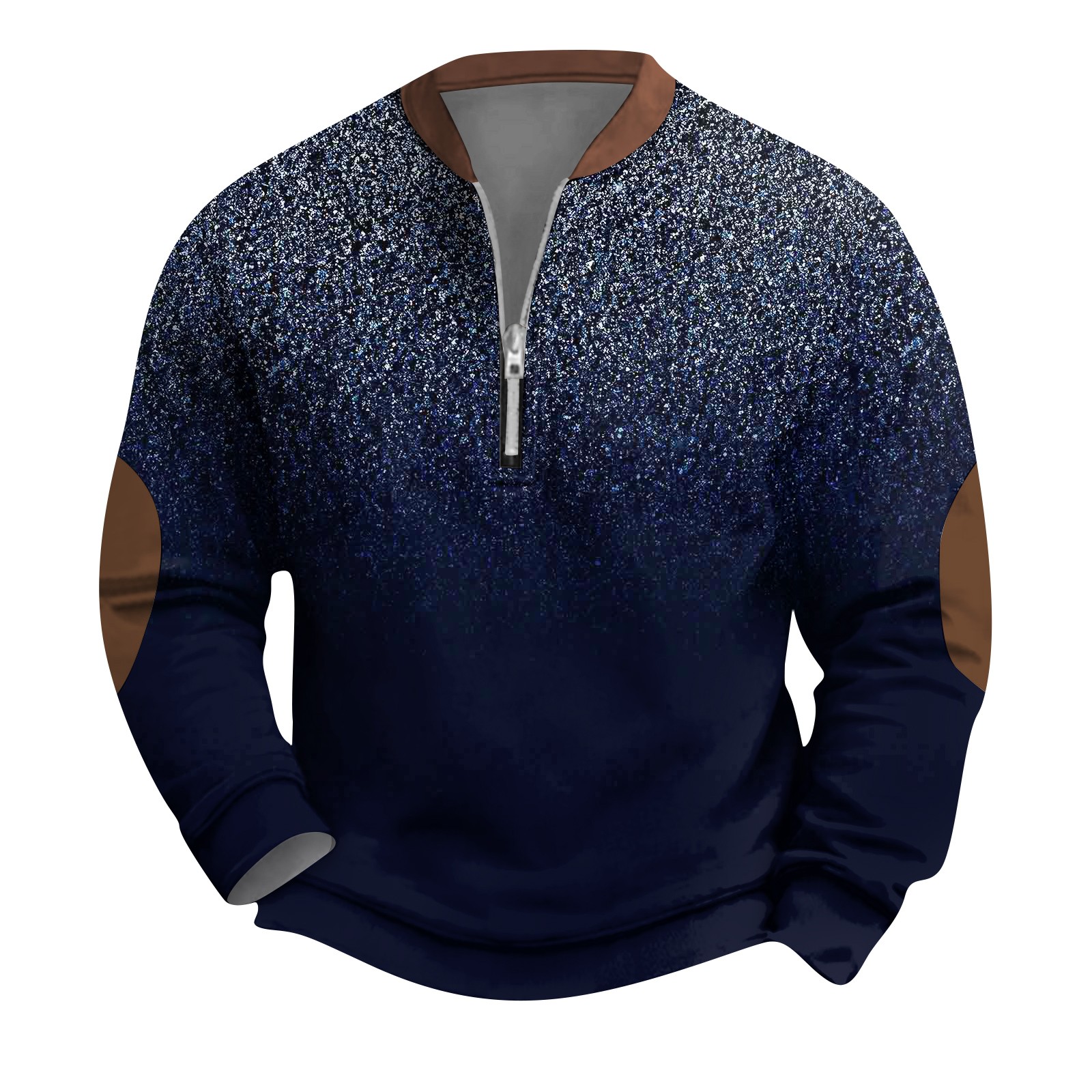 Casual, Men'S Gradient Graphic Zip-Up Hoodie, Retro Casual Long Sleeve ...