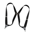 thumbnail image 1 of Casual Men Suspenders Elastic Hooks Button Y Shaped Adults Back Belt Heavy Duty Black, 1 of 8