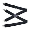 thumbnail image 1 of Casual Men Suspenders X Shaped Adults Hooks Button Trousers Suspender Heavy Duty Back Belt Elastic Straps Pants Suspender for School Choir Black, 1 of 8