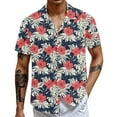 thumbnail image 1 of Casual Men's Hawaiian Short Sleeve Shirt Tropical Floral Print, 1 of 2