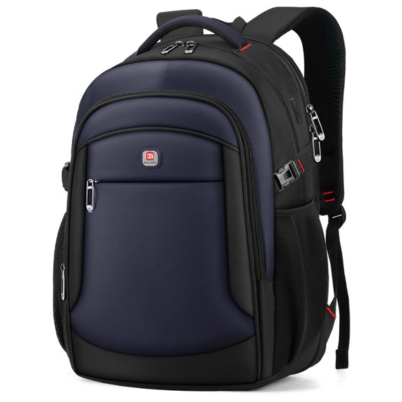 Casual Men's Laptop Bag Fashion Student School Bag,Standard large black and blue