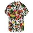 Casual Men's Loose Lapel Print Short Sleeve Button Port Style Floral