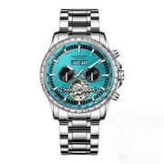 Casual Mens Watches Automatic Mechanical Business Wristwatch Year Month Week Waterproof Stainless Steel Strap Man Wristwatch