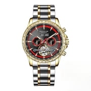 Casual Mens Watches Automatic Mechanical Business Wristwatch Year Month Week Waterproof Stainless Steel Strap Man Wristwatch