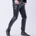 thumbnail image 1 of Casual Mens Fashion Long Pants Synthetic PU Leather Nightclub Slim Trousers, 1 of 7