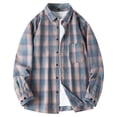 thumbnail image 1 of Casual Mens Jacket Plaid Long Sleeve Shirt with Pockets Button-Up Fall And Winter Coats 2025, 1 of 6