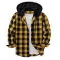 thumbnail image 1 of Casual Mens Jacket Plaid Patchwork Hooded Button Long Sleeve Shirt Blouse Fall And Winter Coats 2025, 1 of 7