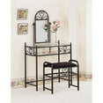 thumbnail image 1 of Casual Metal Vanity Set with Stool with Fabric Seat, Black - 2 Piece, 1 of 1