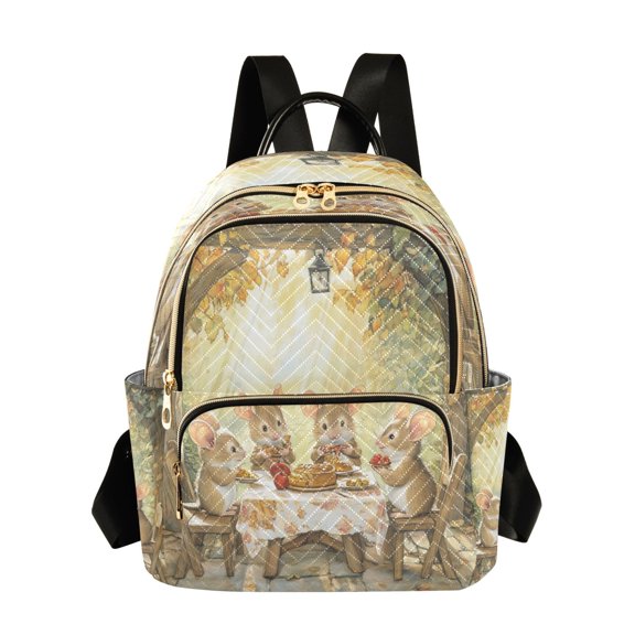 Casual Mices Eating Cake Backpack for School,College and Travel, Water Resistant Bookbag,