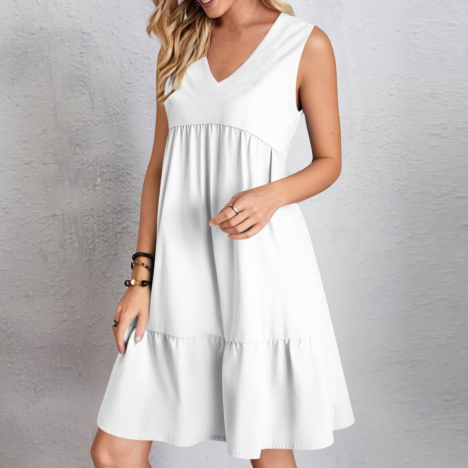 Casual Midi Dresses For Women Summer V Neck Dress Solid Color Casual casual-midi-dresses-for-women-summer-v-neck-dress-solid-color-casual