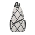 thumbnail image 1 of Casual Modern Abstract Gray Red Swirls Geometry Sling Crossbody Backpack Men Geometric Shoulder Chest Bag for Hiking, 1 of 7
