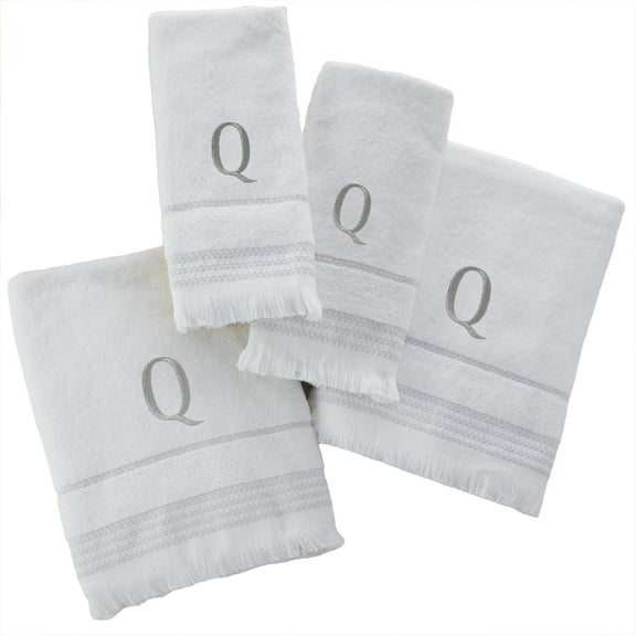 Casual Monogram Q 2 Bath & 2 Hand Towel Set