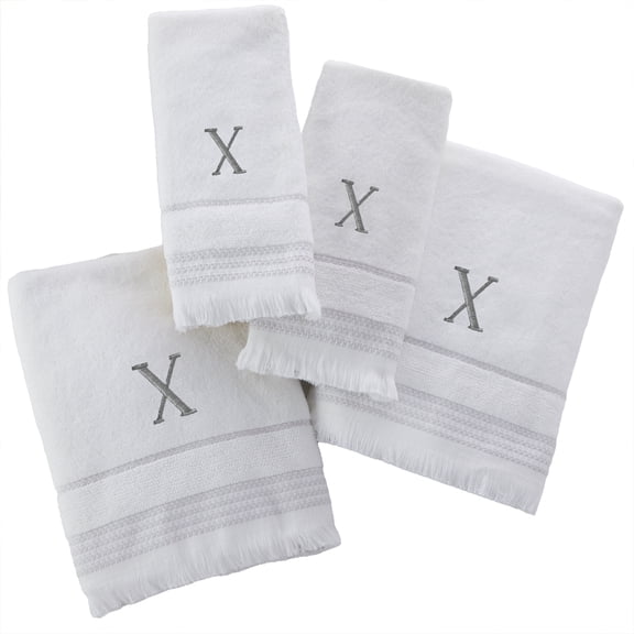 Casual Monogram X 2 Bath & 2 Hand Towel Set