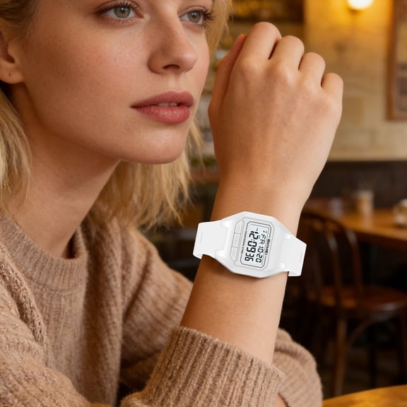 Casual Multifunctional Digital Wristwatch, practical multi function design, everyday waterproof property, lightweight snug fit watch for student office outdoor daily matching wear