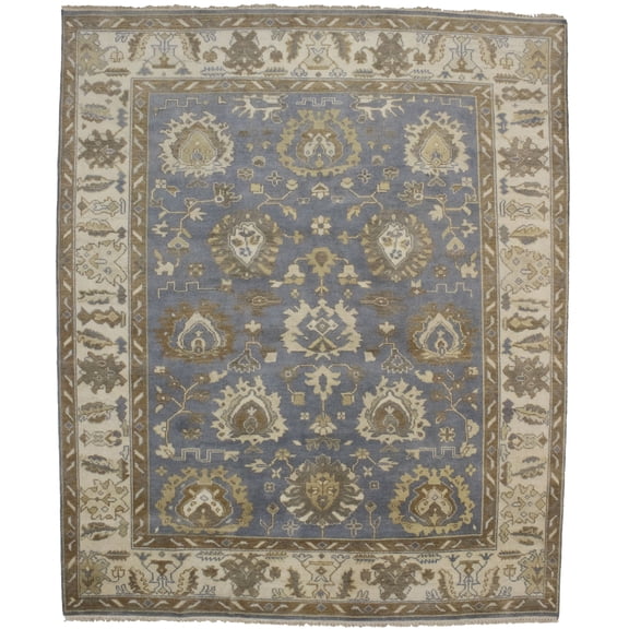 Casual Muted Grey Floral Oushak Chobi 8X10 Indoor Oriental Area Rug Living Room Wool Carpet