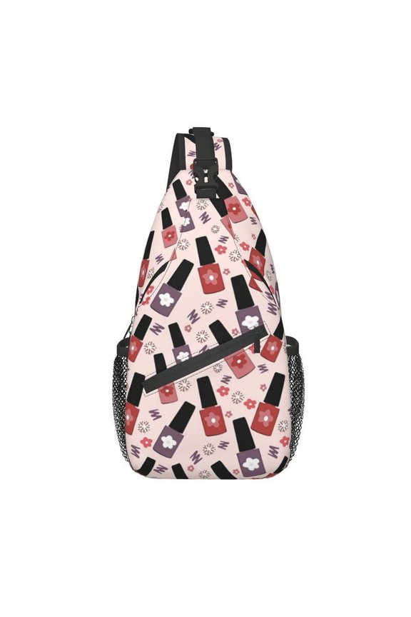 Casual Nail Polish Bottle Pattern Sling Bags for Traveling Men Crossbody Chest Backpack Shoulder Daypack