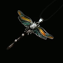 Casual Natural Epoxy Painted Dragonfly Necklace