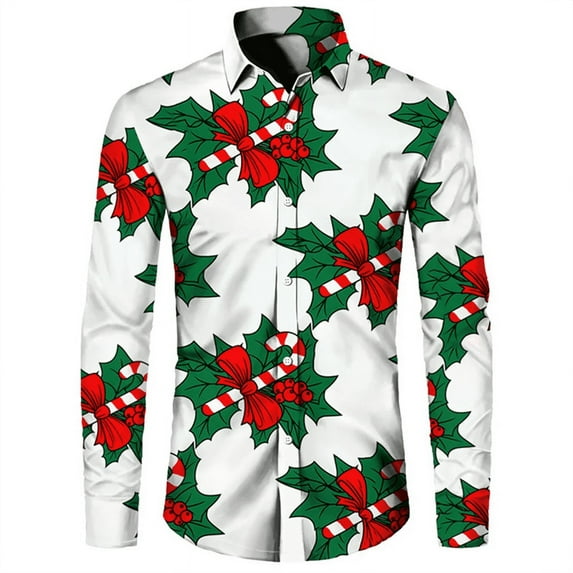 Casual New Street Party Social Christmas Shirt 2024 Men's Shirt High-end Printed Shirt Comfortable And Luxurious Shirt Classic (A12,5XL)