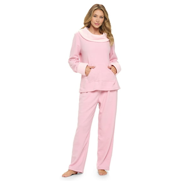 Casual Nights Fleece Pajama Set for Women, Soft Winter Pajamas with Pockets Lounge Set