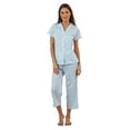 thumbnail image 1 of Casual Nights Lace Trim Women's Short Sleeve Capri Pajama Set, 1 of 5