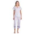thumbnail image 1 of Casual Nights Lace Trim Women's Short Sleeve Capri Pajama Set, 1 of 5