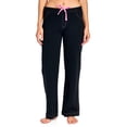 thumbnail image 1 of Casual Nights Women's 100% Cotton Contrast Stitch Pajama Sleep Pants - Black - Medium, 1 of 2