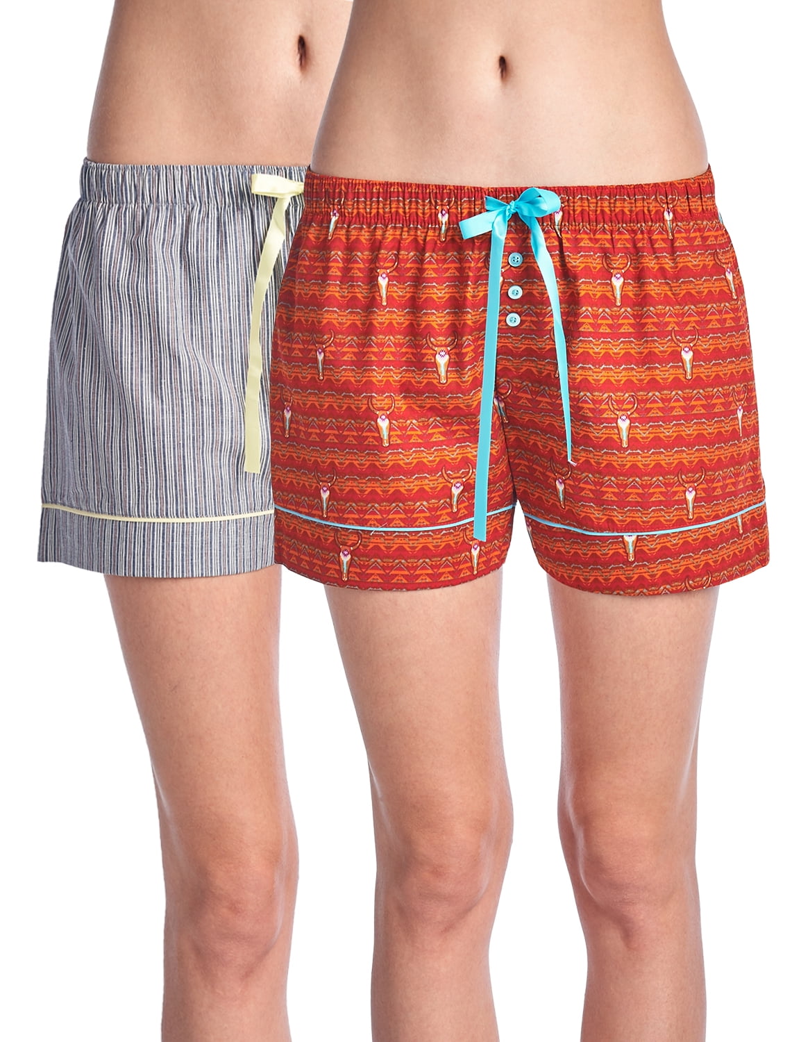 Casual Nights Women's 2 Pack Cotton Woven Lounge Boxer