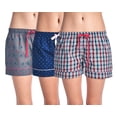 thumbnail image 1 of Casual Nights Women's 3 Pack Cotton Woven Lounge Boxer Shorts, 1 of 3