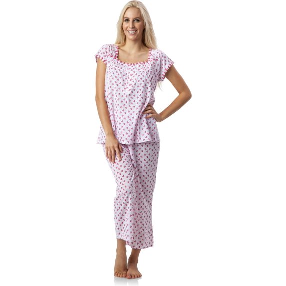 Casual Nights Women's Bonjur Pintucked Short Sleeve Pajama Set